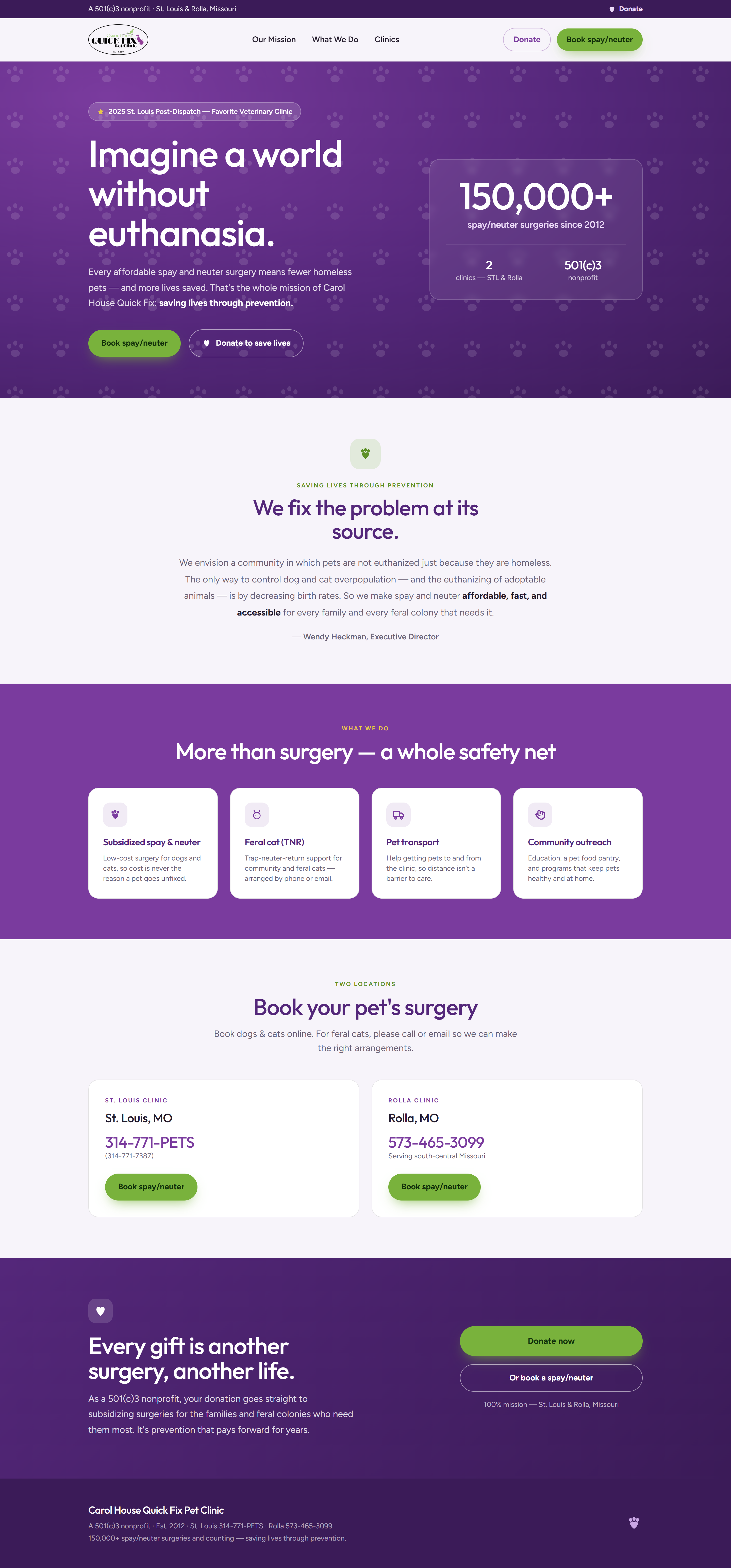 Carol House Veterinary redesign