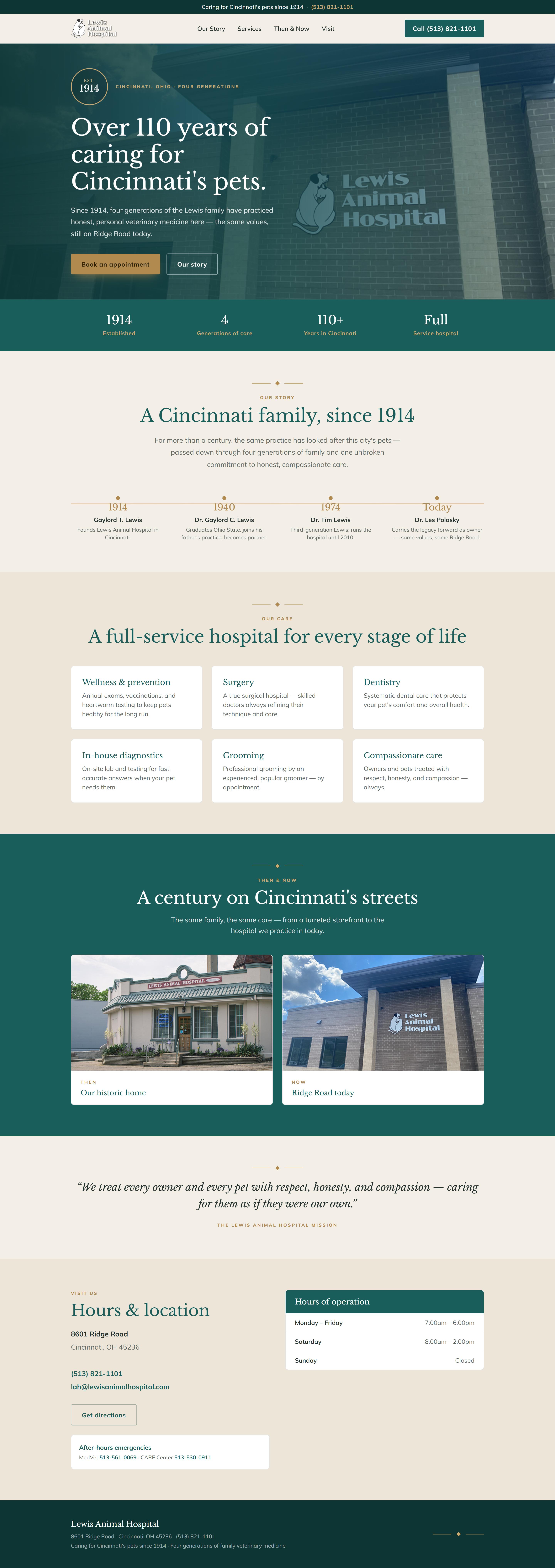 Lewis Veterinary redesign