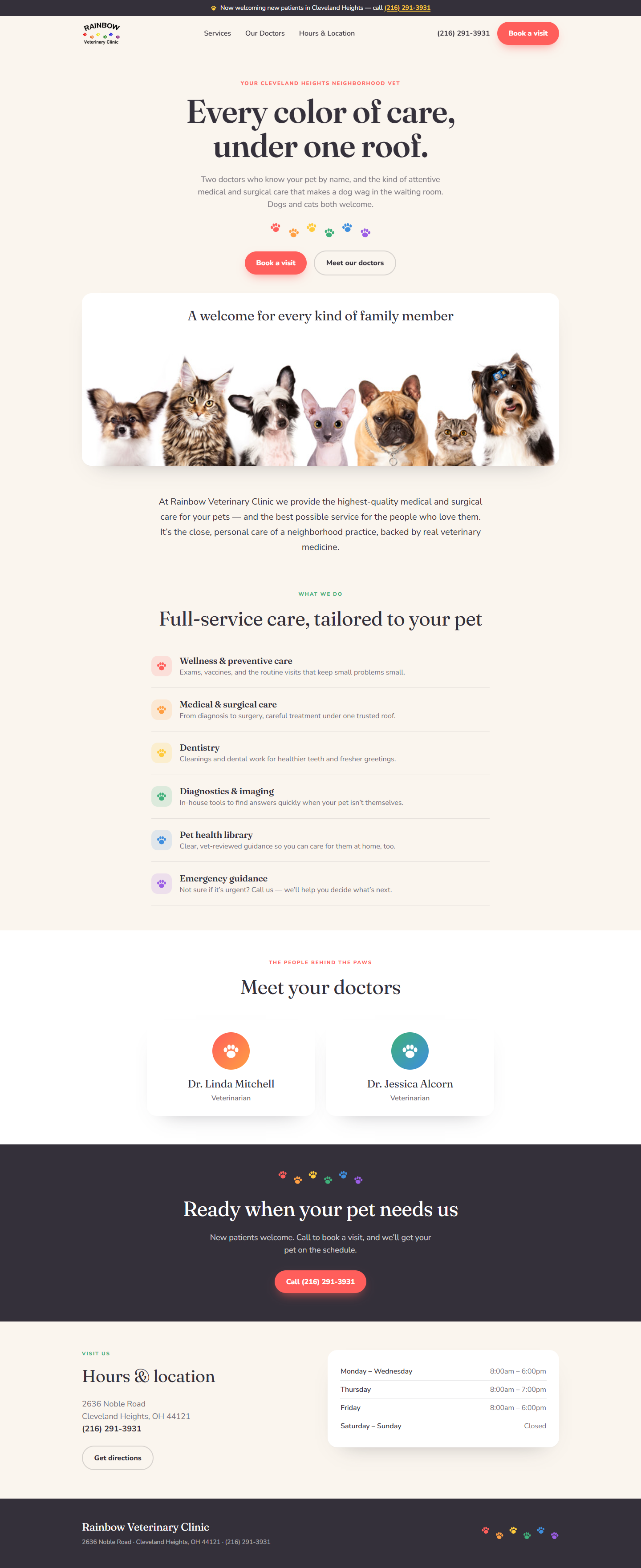 Rainbow Veterinary redesign